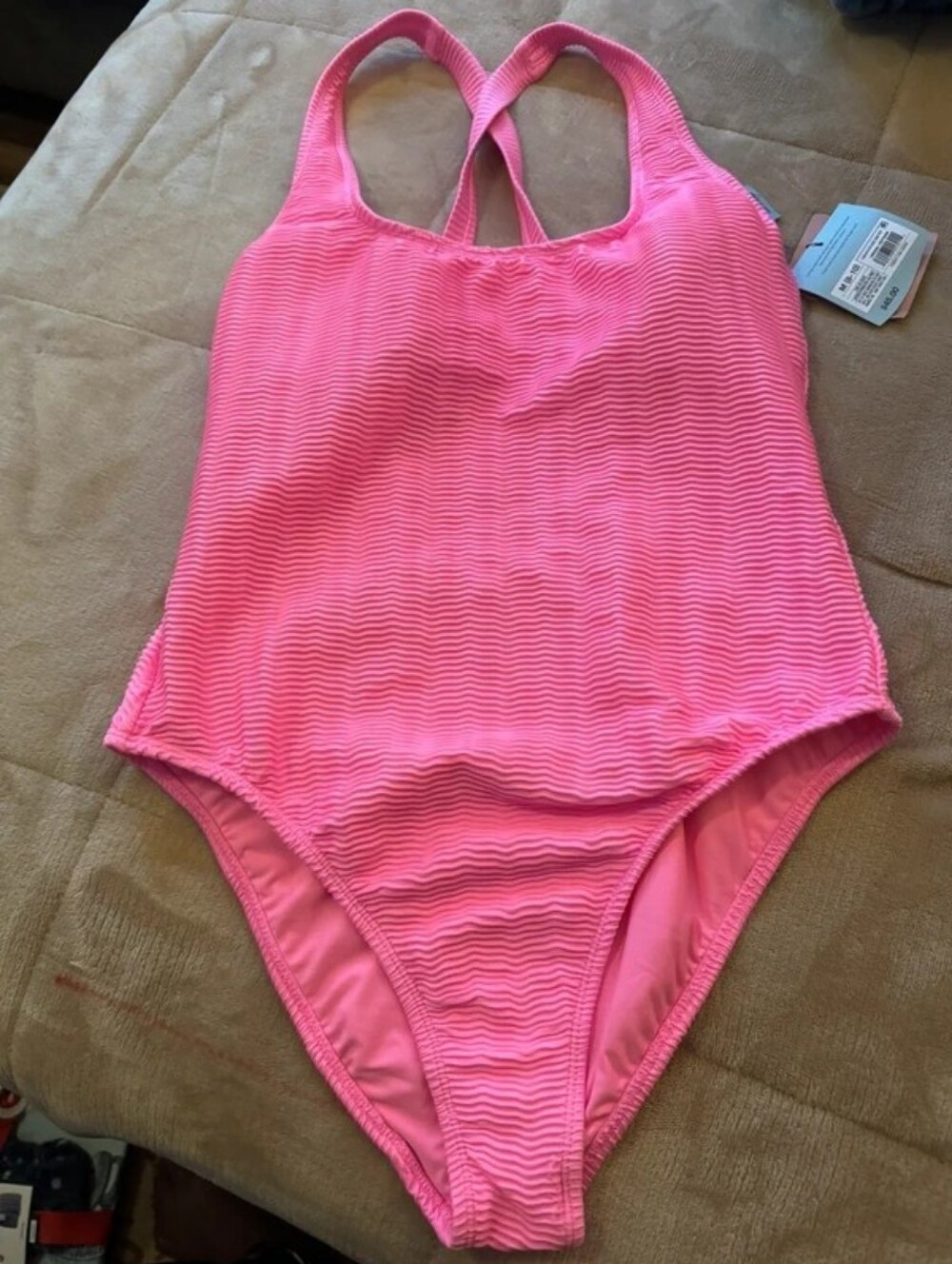 Shade & Shore Hot Pink Crochet Halter Bikini Set